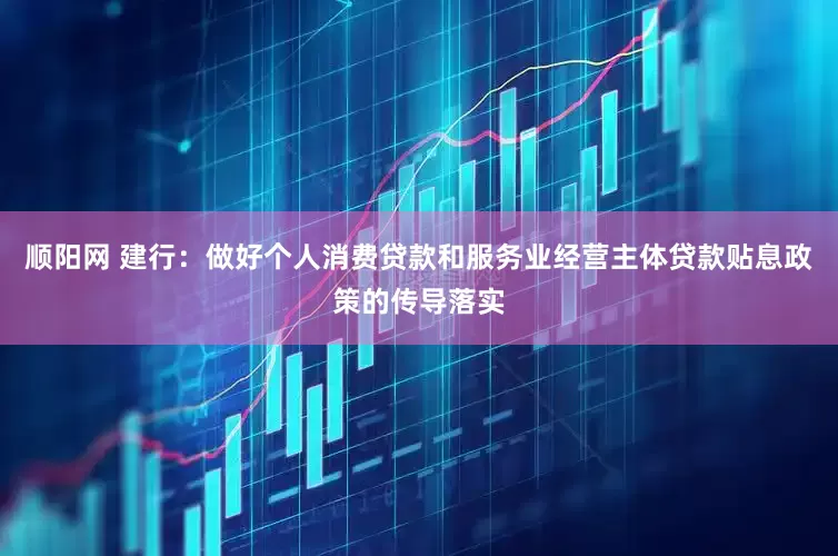 顺阳网 建行：做好个人消费贷款和服务业经营主体贷款贴息政策的传导落实